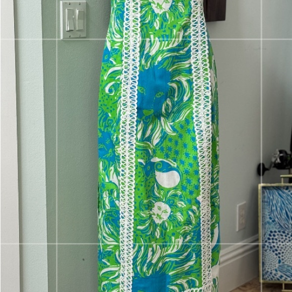 Lilly Pulitzer Green and White Sheath Maxi Dress - Picture 9 of 14